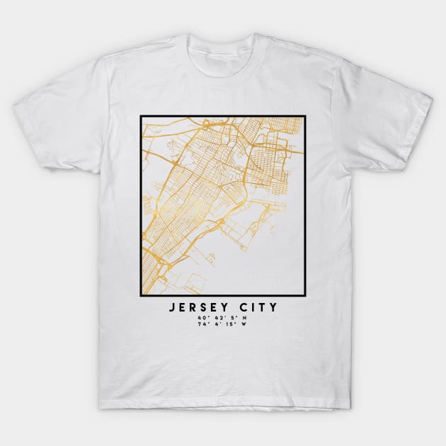 JERSEY CITY NEW JERSEY STREET MAP ART T-Shirt by deificusArt